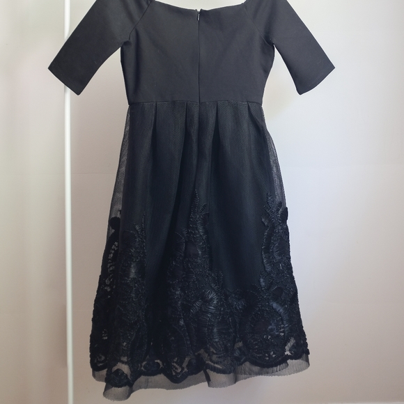 Chelsea Embroidered Mesh Black Dress - Picture 4 of 4